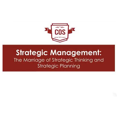 Video 5: Strategic Management, The Marriage of Strategic Thinking and Planning